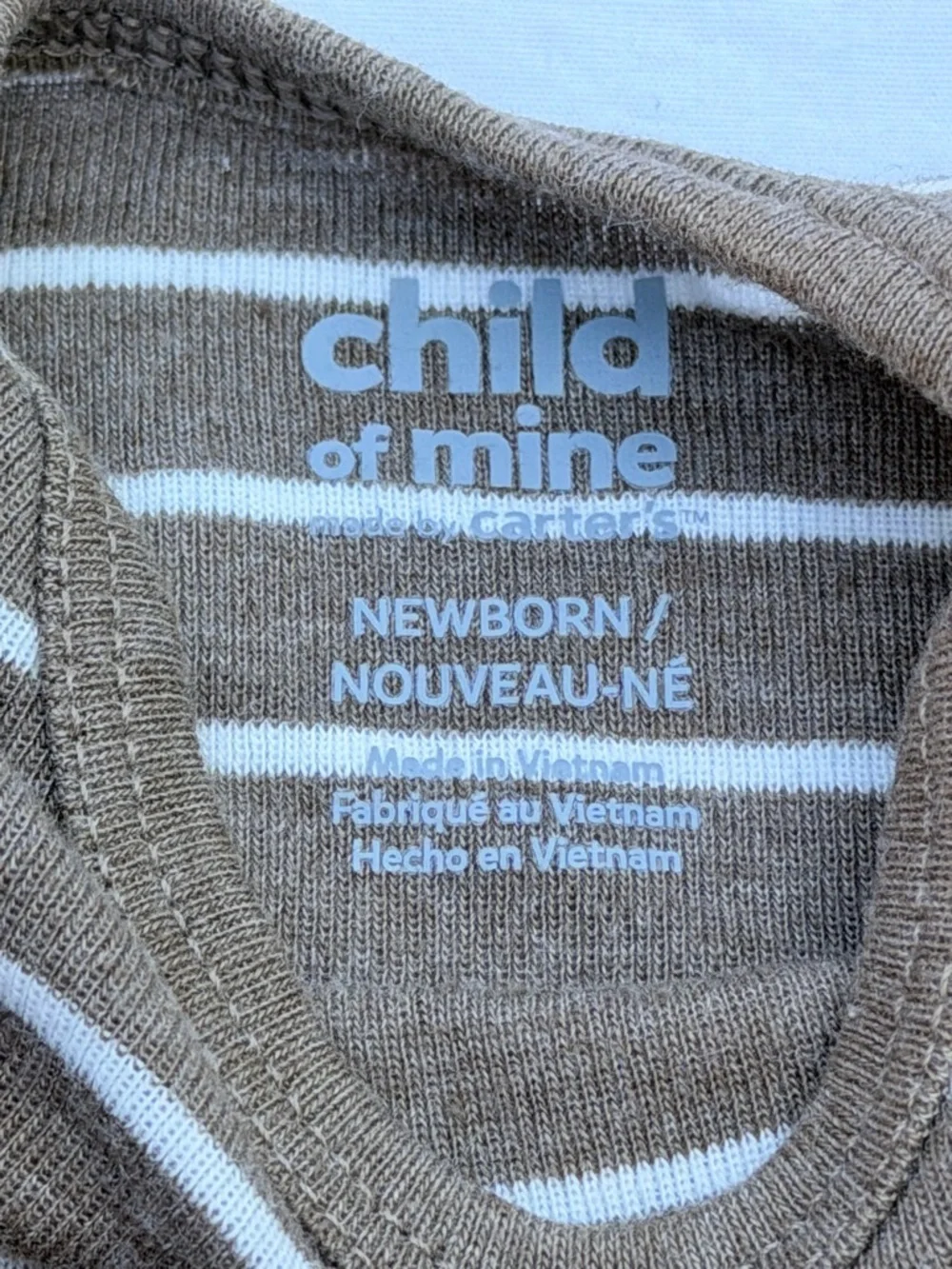 NEWBORN Carter's Brown, Cream & White Striped and Fox Print Baby Bodysuits